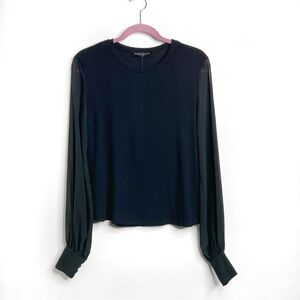 Generation Love Noelle Chiffon Top Black